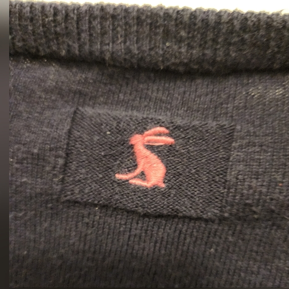 Joules Miranda Intarsia Crew Neck Navy Sweater with Dalmatian  Size US 8 - Picture 8 of 10